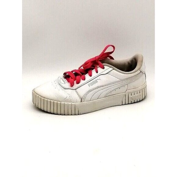 Puma Womens Sneakers White Pink Lace Up Athletic Shoe Padded Round Toe 6.5 - Picture 1 of 12
